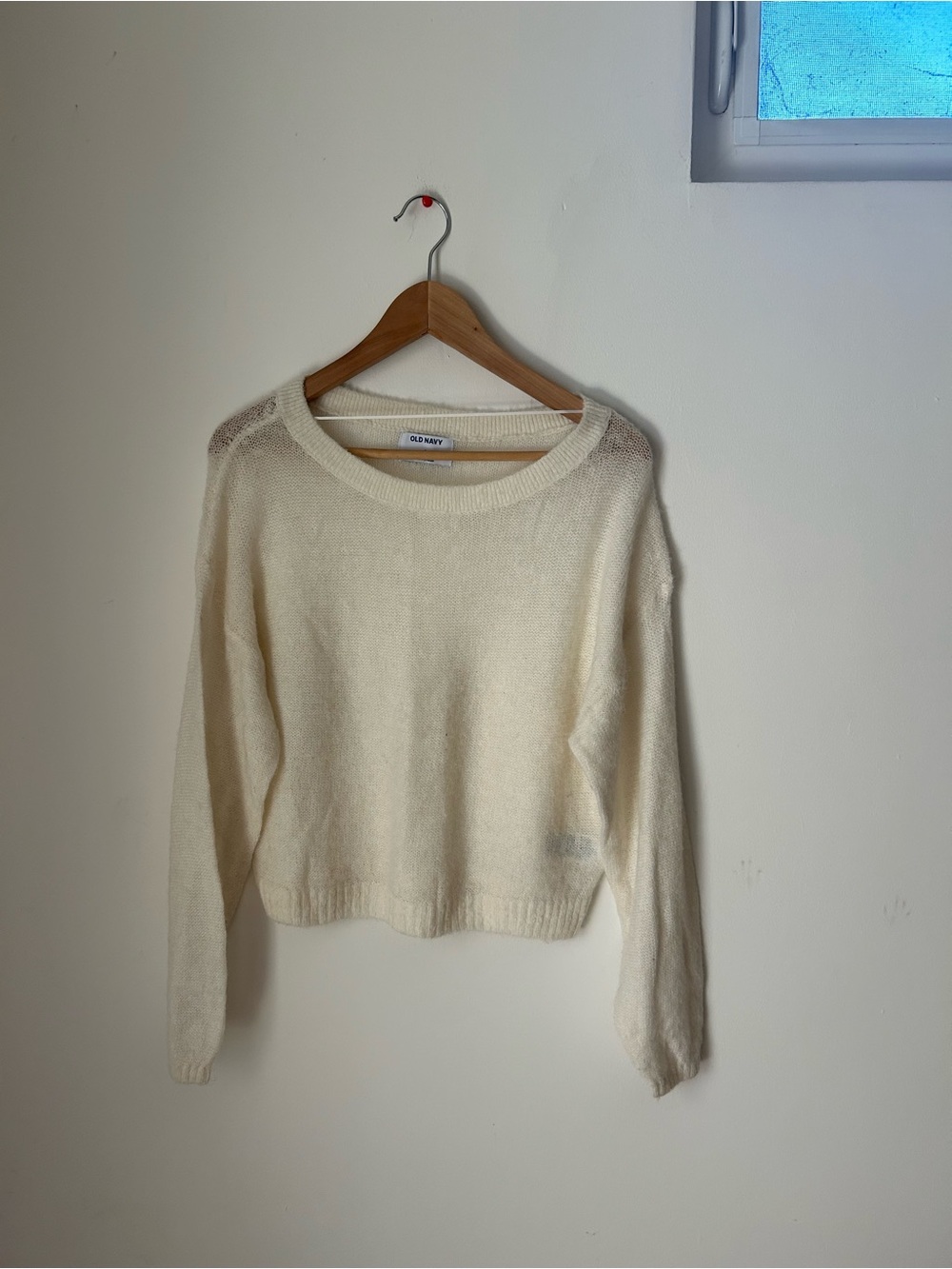 Old Navy Cream Scoopneck Lightweight Sweater